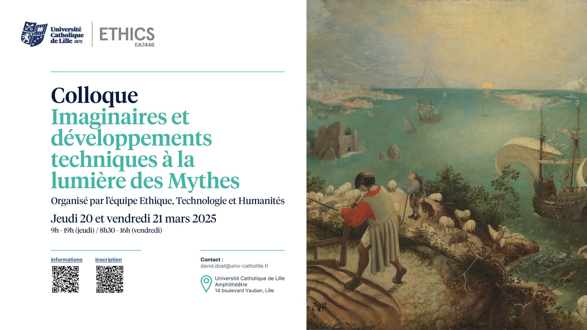 Un colloque Imaginaires et développements techniques à la lumière des mythes à Lille.